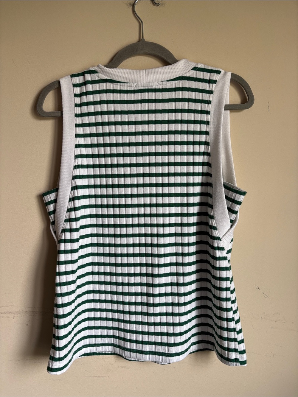 Evereve White & Green Striped Ribbed Tank - Picture 4 of 4